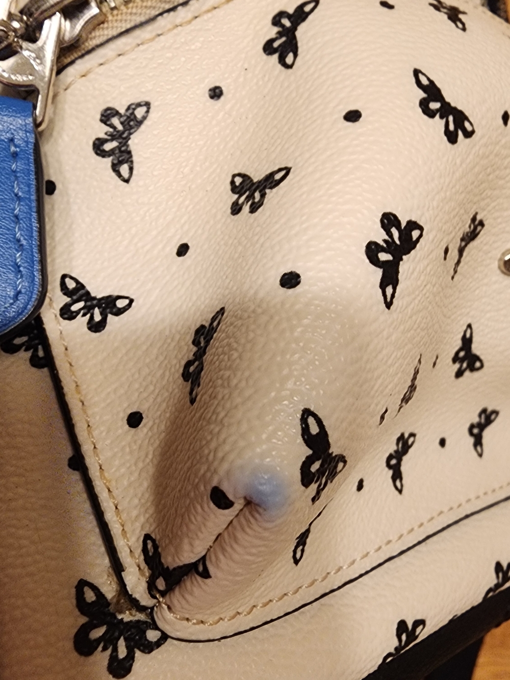 Coach White & Black Mini Backpack with Red Lip Patch - Picture 9 of 16